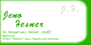 jeno hesner business card